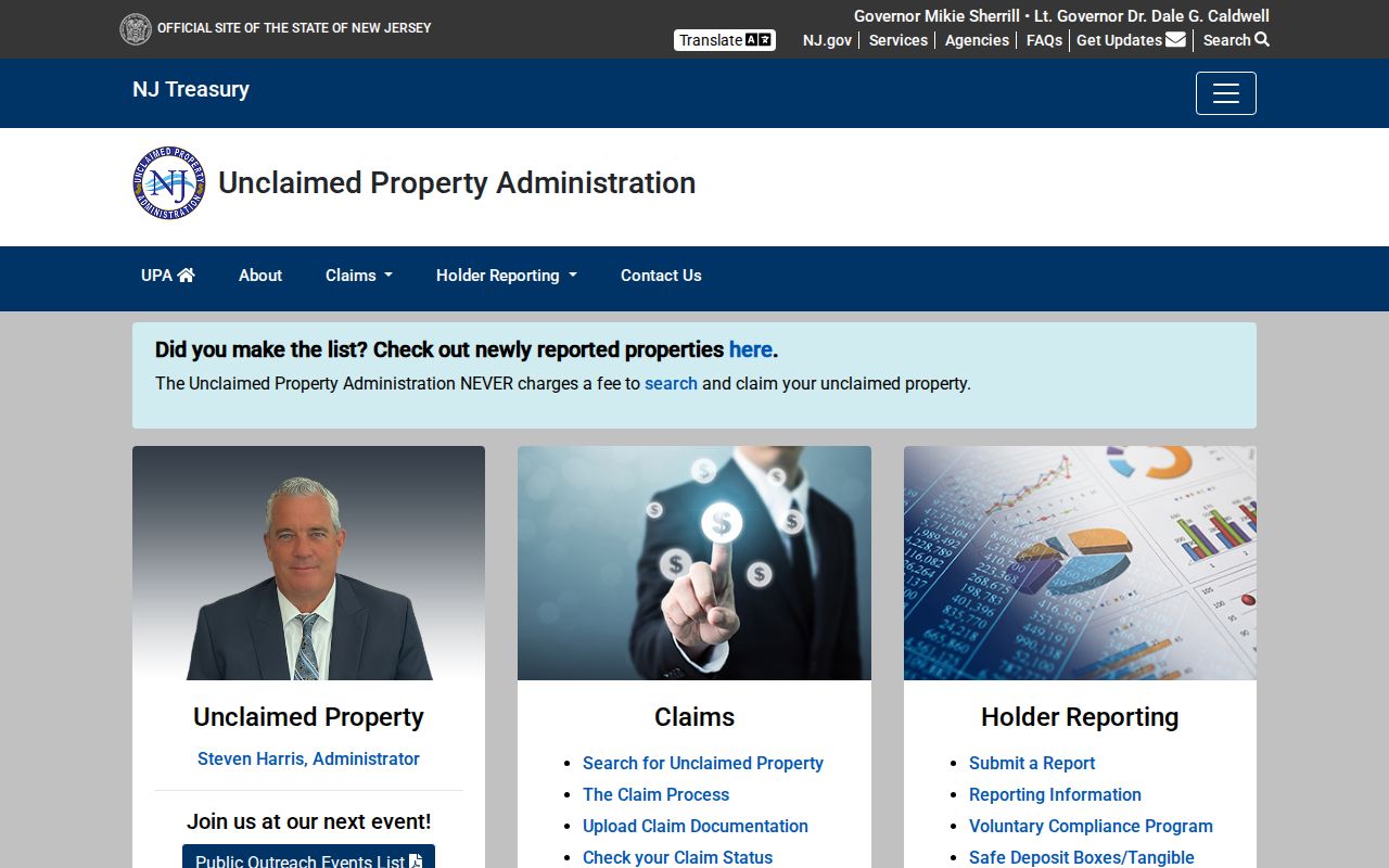 Monroe Township resident lookup through New Jersey unclaimed property search